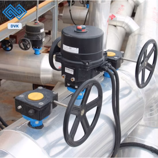 Caixa de interruptores da caixa de engrenagens atuador de dupla ação com assento macio wafer ou válvula borboleta flangeada com atuador pneumático